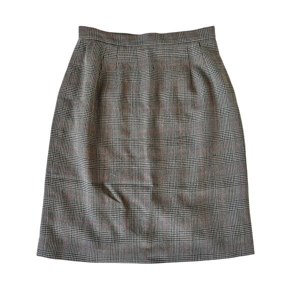 Vintage Talbots plaid wool grey skirt size petite 4 - Picture 1 of 7